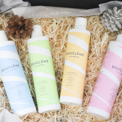 gentle clarifying shampoo, co-wash cream, ultra-hydrating conditioner, and curl cream